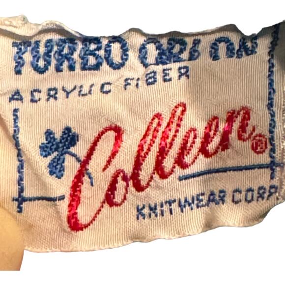 Vintage Turbo Orlon Colleen knitwear sweater vest blue & white trim size medium - Picture 10 of 12